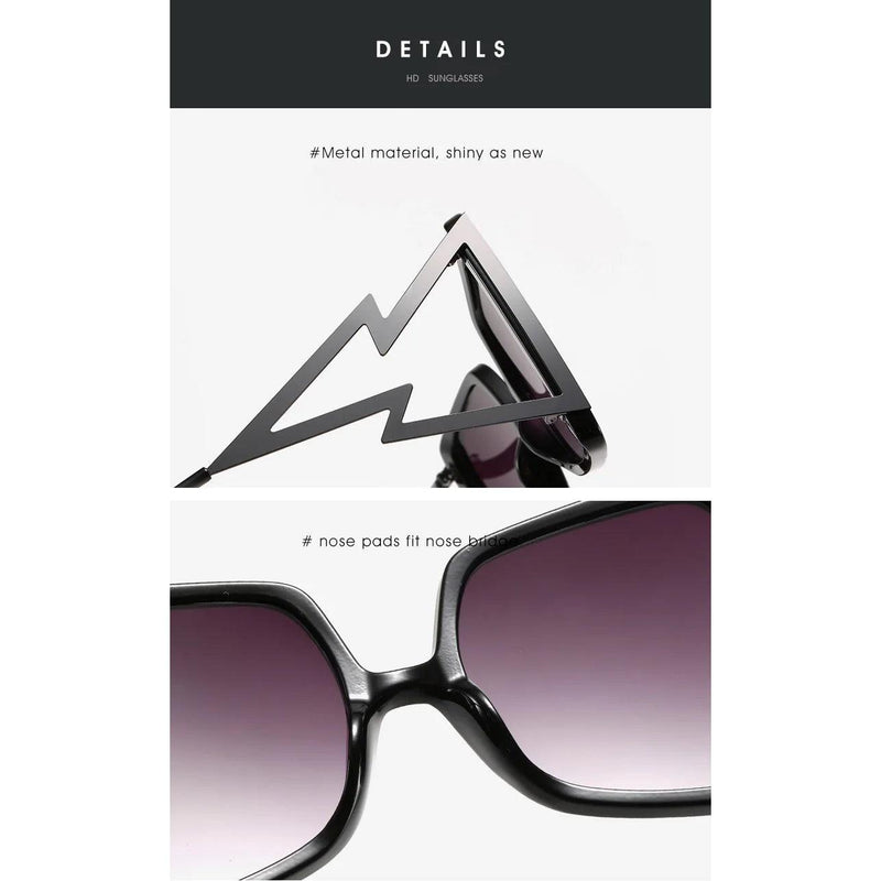 Trendy Oversized Retro Square Sunglasses with UV400 Butterfly Lenses - Lucid Fantasy 