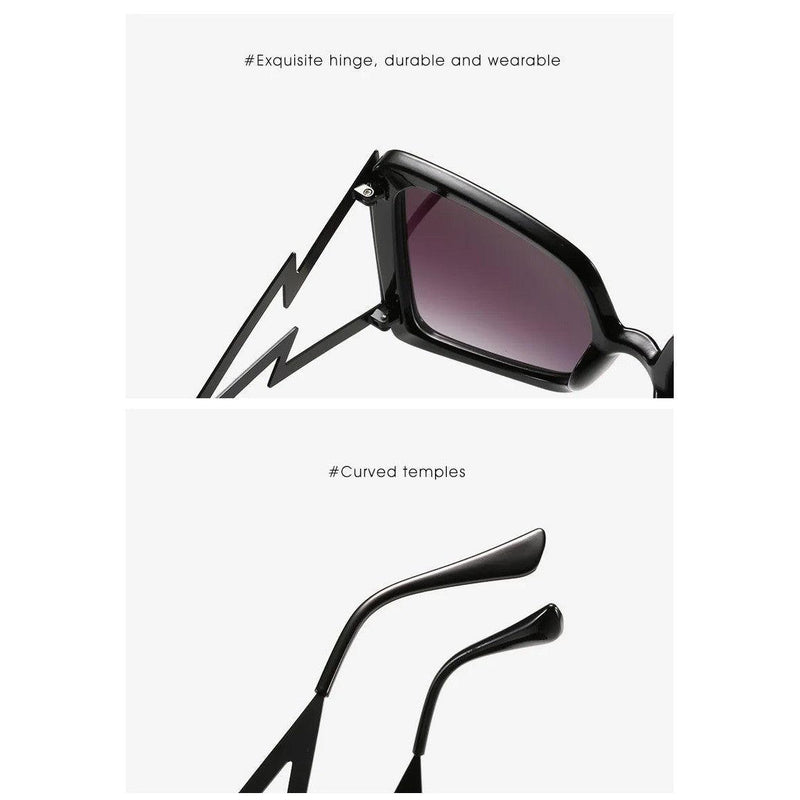 Trendy Oversized Retro Square Sunglasses with UV400 Butterfly Lenses - Lucid Fantasy 