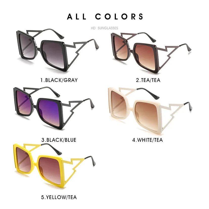 Trendy Oversized Retro Square Sunglasses with UV400 Butterfly Lenses - Lucid Fantasy 