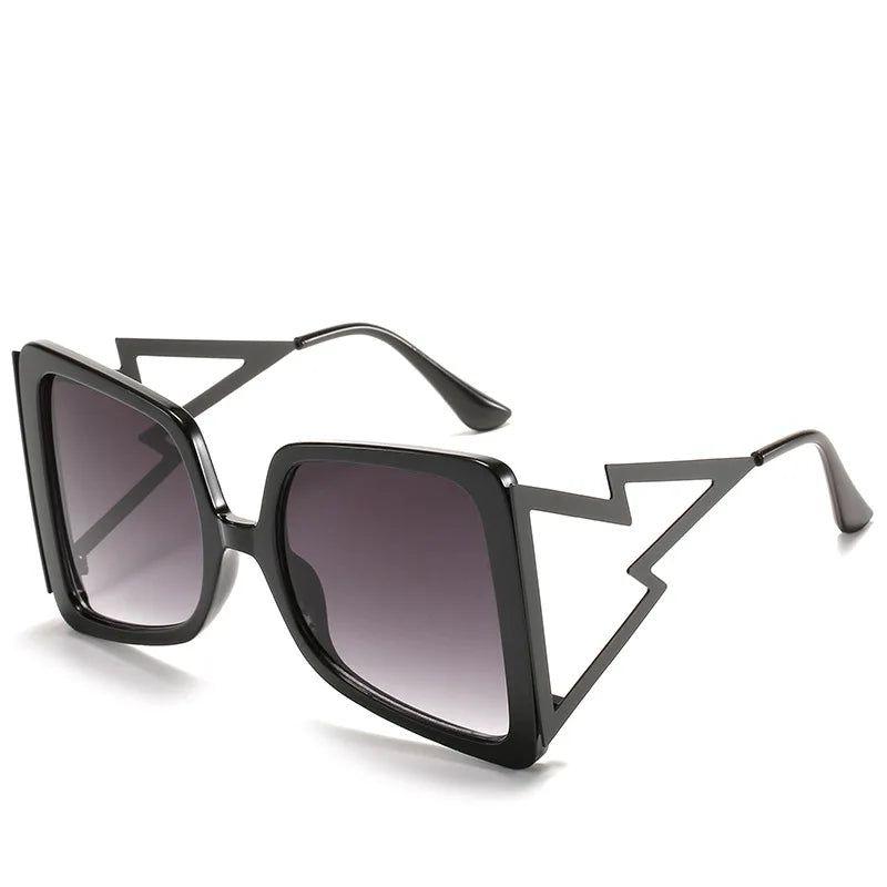 Trendy Oversized Retro Square Sunglasses with UV400 Butterfly Lenses - Lucid Fantasy 