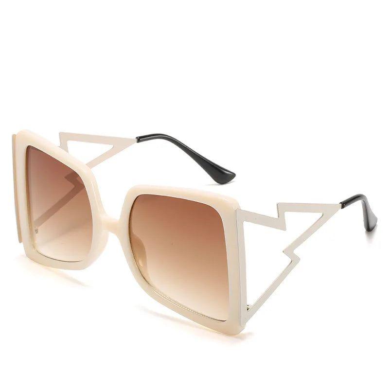 Trendy Oversized Retro Square Sunglasses with UV400 Butterfly Lenses - Lucid Fantasy 