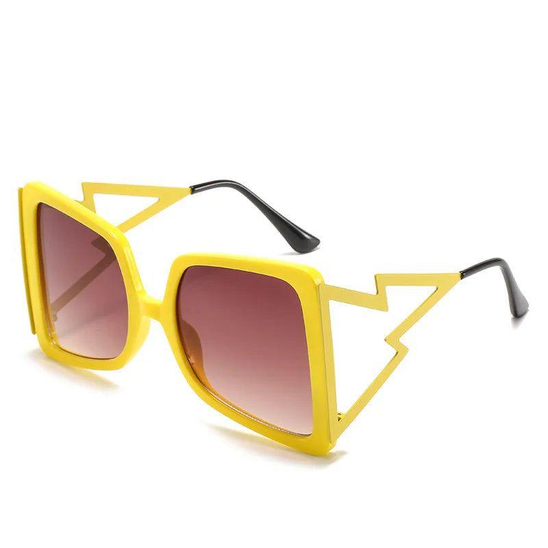 Trendy Oversized Retro Square Sunglasses with UV400 Butterfly Lenses - Lucid Fantasy 