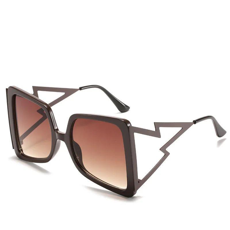 Trendy Oversized Retro Square Sunglasses with UV400 Butterfly Lenses - Lucid Fantasy 