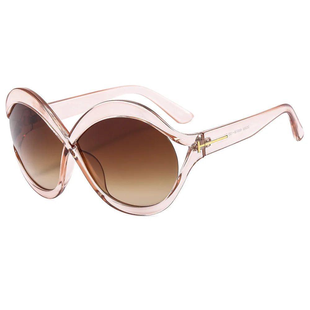 Trendy Oversized Round Sunglasses - Fashion-Forward Eyewear with UV400 Protection - Lucid Fantasy 