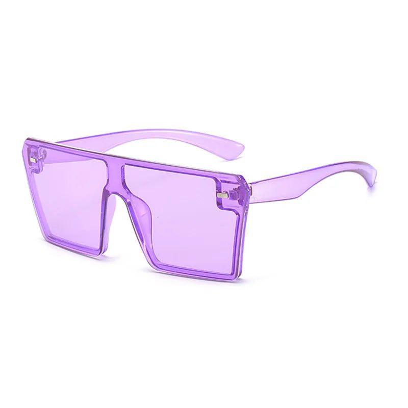 Trendy Oversized Square Gradient Sunglasses with Flat Top Design - Lucid Fantasy 