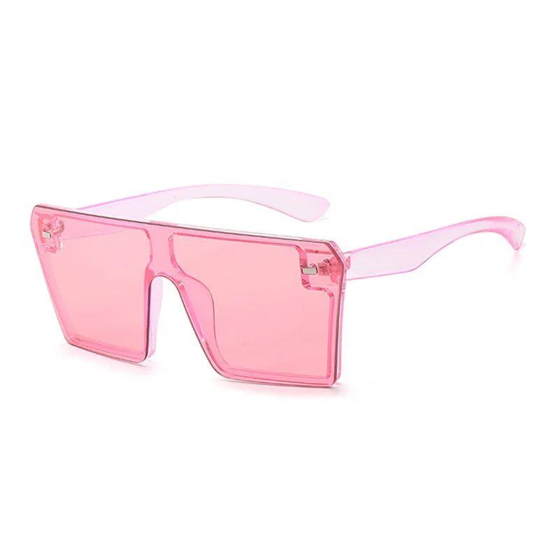 Trendy Oversized Square Gradient Sunglasses with Flat Top Design - Lucid Fantasy 