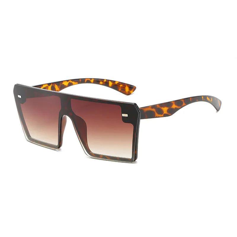 Trendy Oversized Square Gradient Sunglasses with Flat Top Design - Lucid Fantasy 