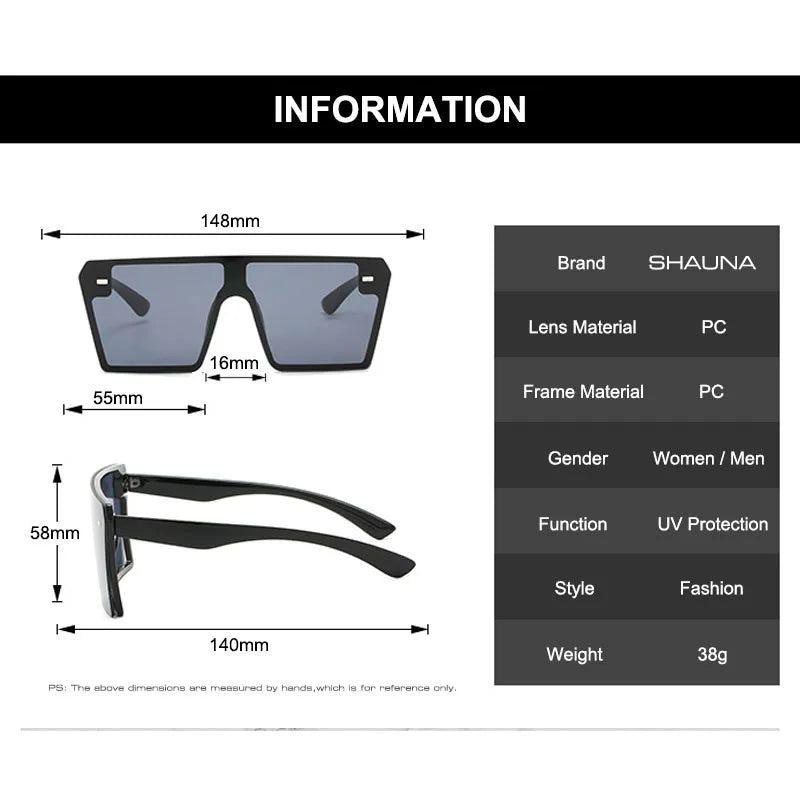 Trendy Oversized Square Gradient Sunglasses with Flat Top Design - Lucid Fantasy 