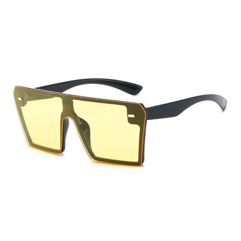 Trendy Oversized Square Gradient Sunglasses with Flat Top Design - Lucid Fantasy 