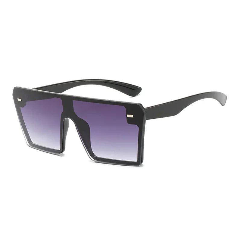 Trendy Oversized Square Gradient Sunglasses with Flat Top Design - Lucid Fantasy 