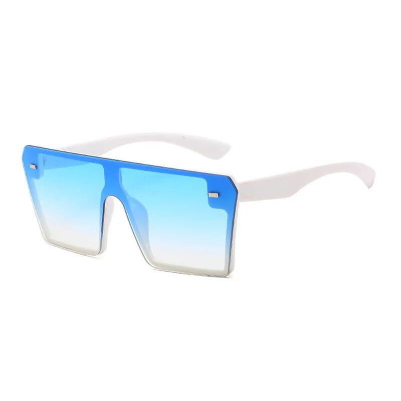 Trendy Oversized Square Gradient Sunglasses with Flat Top Design - Lucid Fantasy 