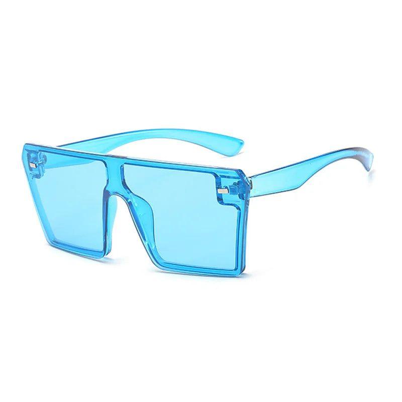 Trendy Oversized Square Gradient Sunglasses with Flat Top Design - Lucid Fantasy 