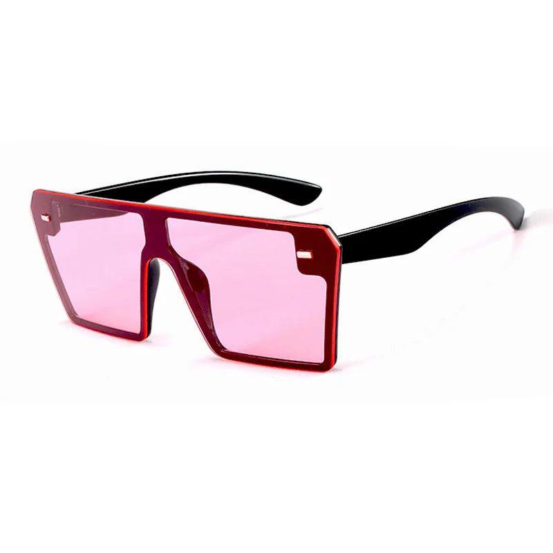 Trendy Oversized Square Gradient Sunglasses with Flat Top Design - Lucid Fantasy 