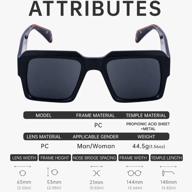 Trendy Oversized Square UV400 Sunglasses for Ultimate Eye Protection - Lucid Fantasy 