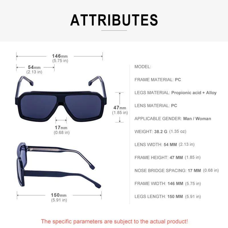 Trendy Oversized UV400 Pilot Sunglasses for Fashion Enthusiasts - Lucid Fantasy 