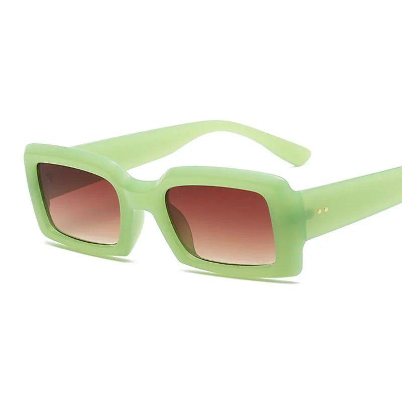 Trendy Retro Jelly Color Rectangle Sunglasses with UV400 Protection - Lucid Fantasy 