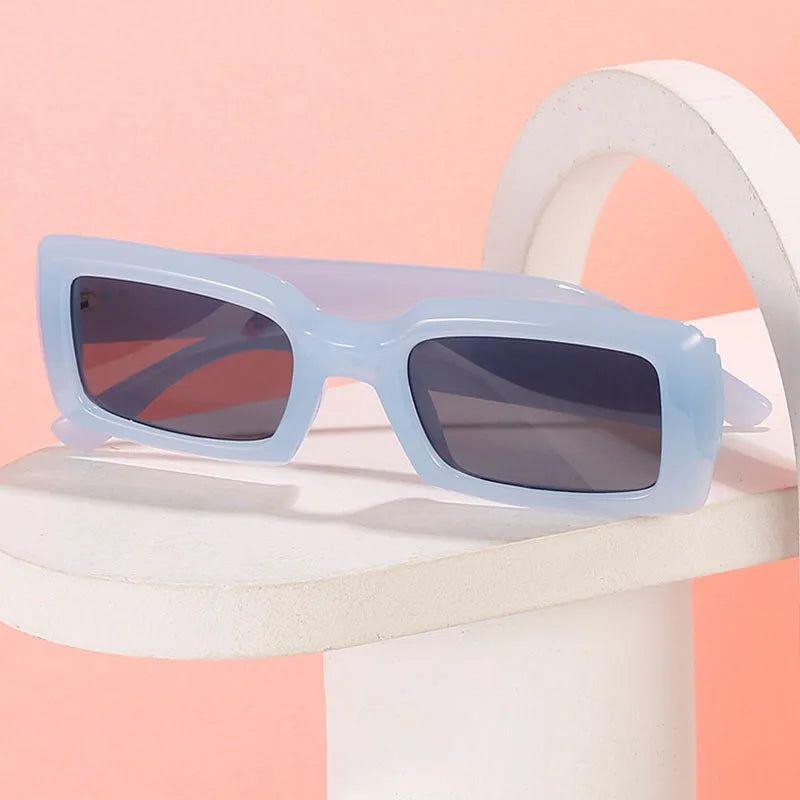 Trendy Retro Jelly Color Rectangle Sunglasses with UV400 Protection - Lucid Fantasy 