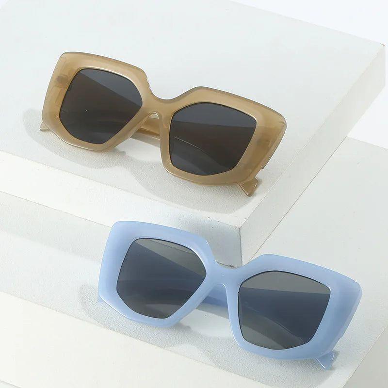 Trendy Retro Polygon Square Sunglasses with Jelly Frames and UV400 Protection - Lucid Fantasy 