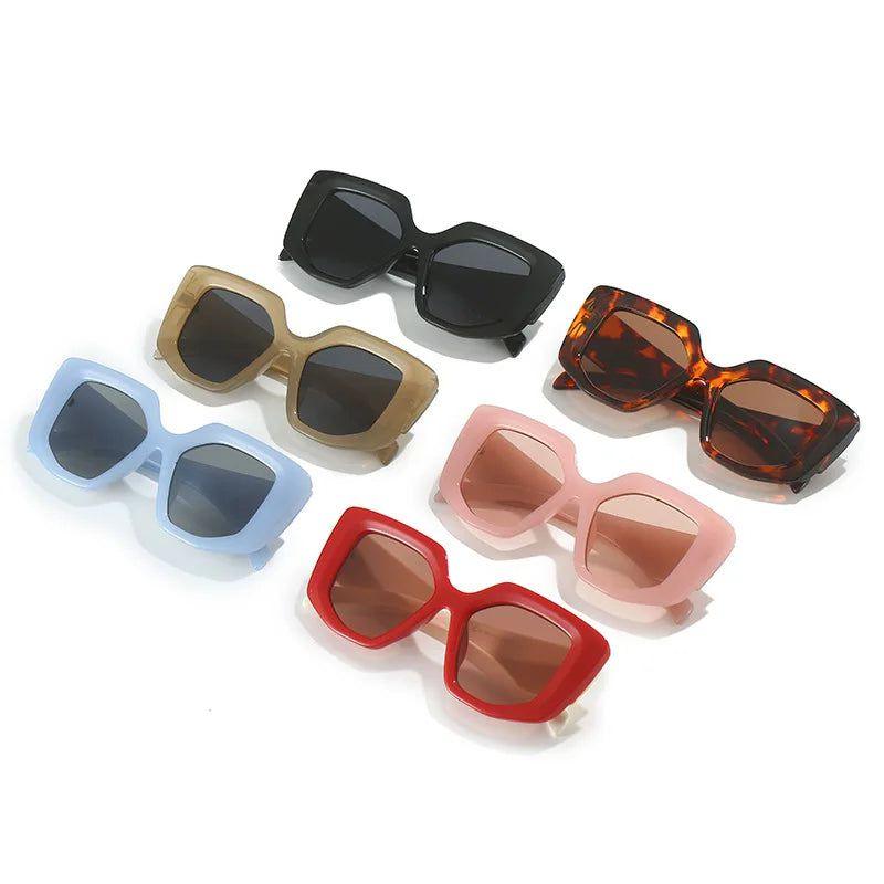 Trendy Retro Polygon Square Sunglasses with Jelly Frames and UV400 Protection - Lucid Fantasy 