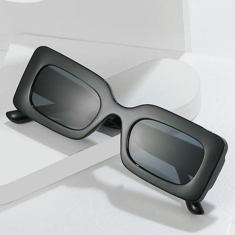 Trendy Retro Rectangle Jelly Sunglasses with Gradient Lenses and UV400 Protection - Lucid Fantasy 