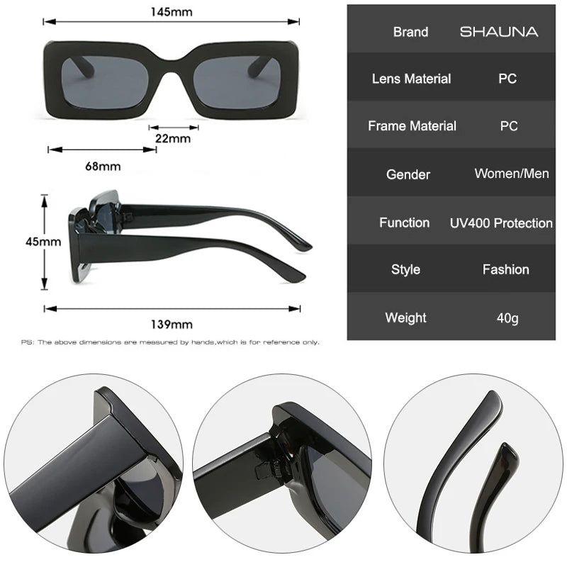 Trendy Retro Rectangle Jelly Sunglasses with Gradient Lenses and UV400 Protection - Lucid Fantasy 