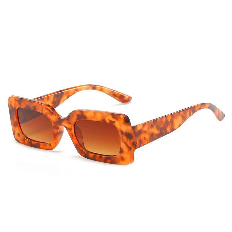 Trendy Retro Rectangle Jelly Sunglasses with Gradient Lenses and UV400 Protection - Lucid Fantasy 