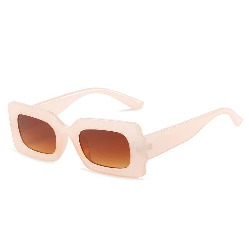 Trendy Retro Rectangle Jelly Sunglasses with Gradient Lenses and UV400 Protection - Lucid Fantasy 