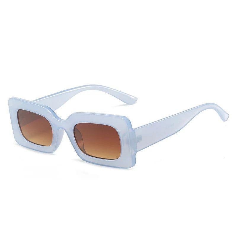 Trendy Retro Rectangle Jelly Sunglasses with Gradient Lenses and UV400 Protection - Lucid Fantasy 