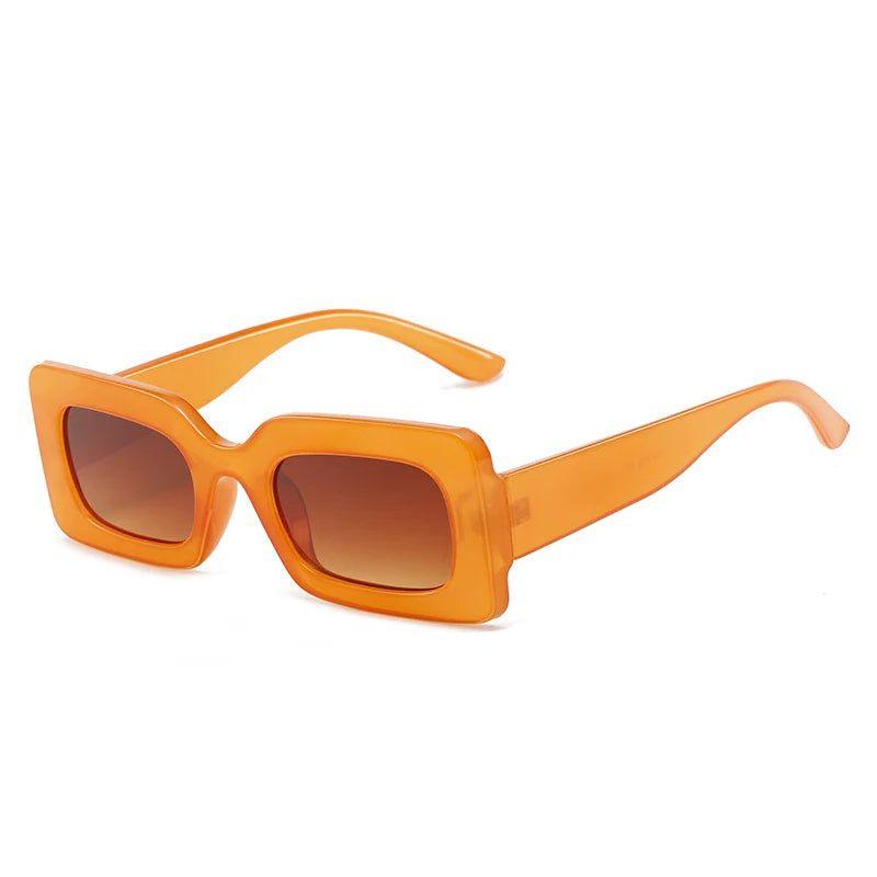 Trendy Retro Rectangle Jelly Sunglasses with Gradient Lenses and UV400 Protection - Lucid Fantasy 