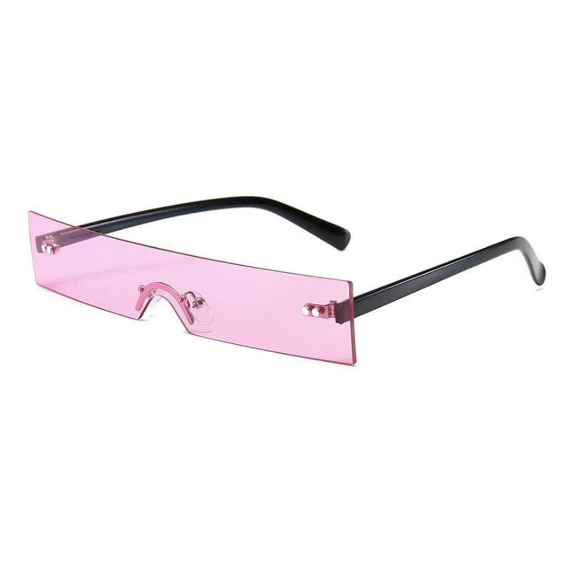 Trendy Rimless Rectangle Sunglasses with UV400 Protection - Lucid Fantasy 