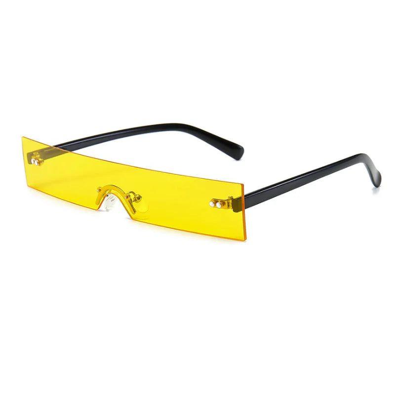 Trendy Rimless Rectangle Sunglasses with UV400 Protection - Lucid Fantasy 