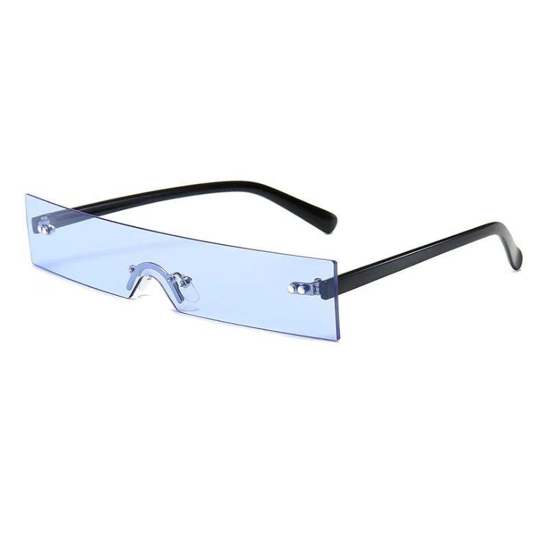 Trendy Rimless Rectangle Sunglasses with UV400 Protection - Lucid Fantasy 