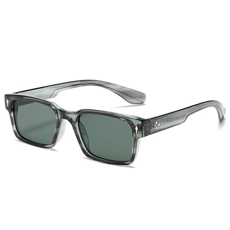 Trendy Riveted Rectangle UV400 Sunglasses for Ultimate Sun Protection - Lucid Fantasy 