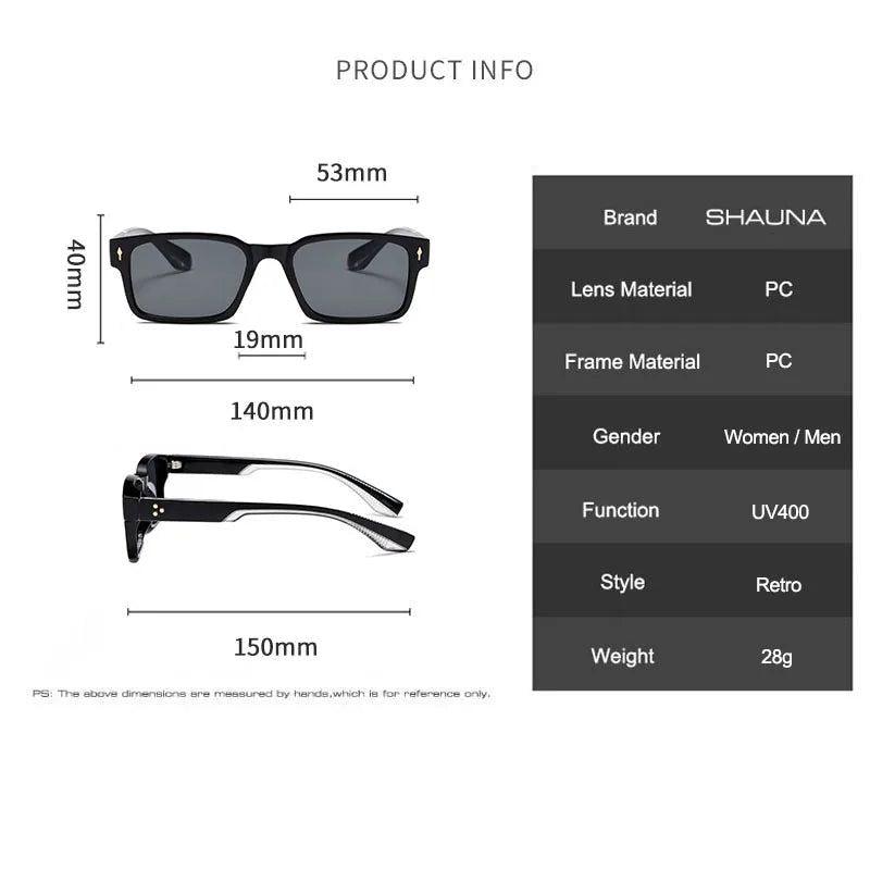 Trendy Riveted Rectangle UV400 Sunglasses for Ultimate Sun Protection - Lucid Fantasy 