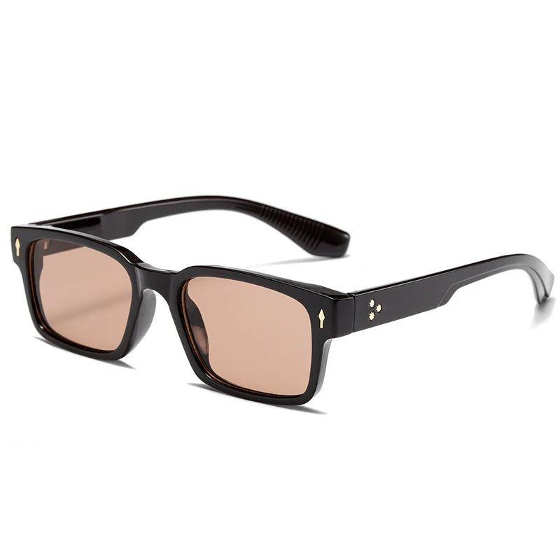 Trendy Riveted Rectangle UV400 Sunglasses for Ultimate Sun Protection - Lucid Fantasy 