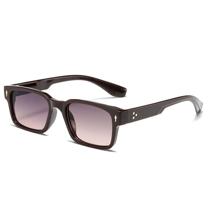 Trendy Riveted Rectangle UV400 Sunglasses for Ultimate Sun Protection - Lucid Fantasy 