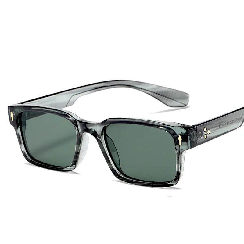 Trendy Riveted Rectangle UV400 Sunglasses for Ultimate Sun Protection - Lucid Fantasy 