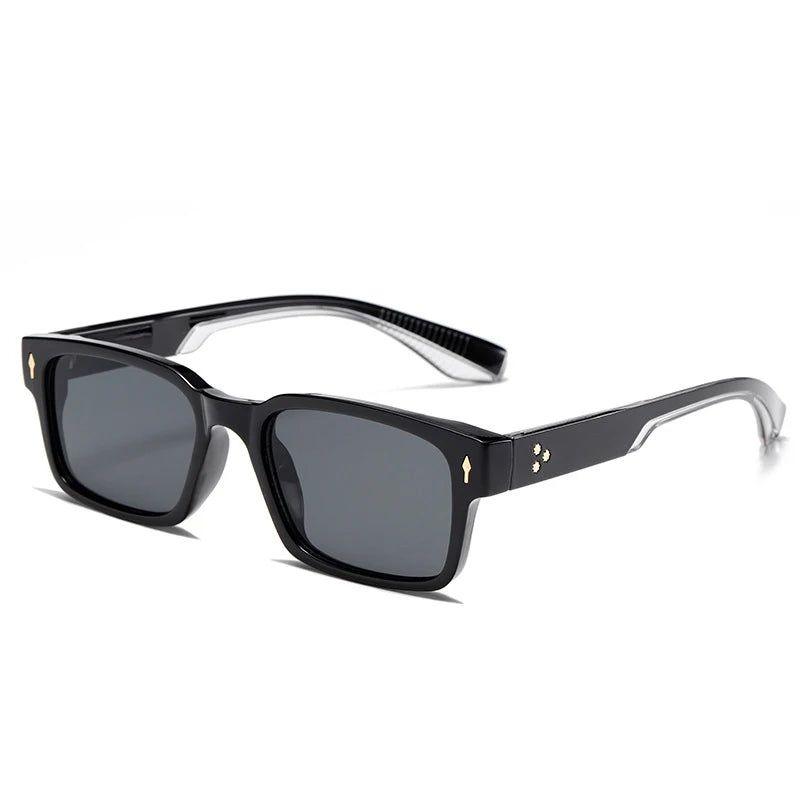 Trendy Riveted Rectangle UV400 Sunglasses for Ultimate Sun Protection - Lucid Fantasy 