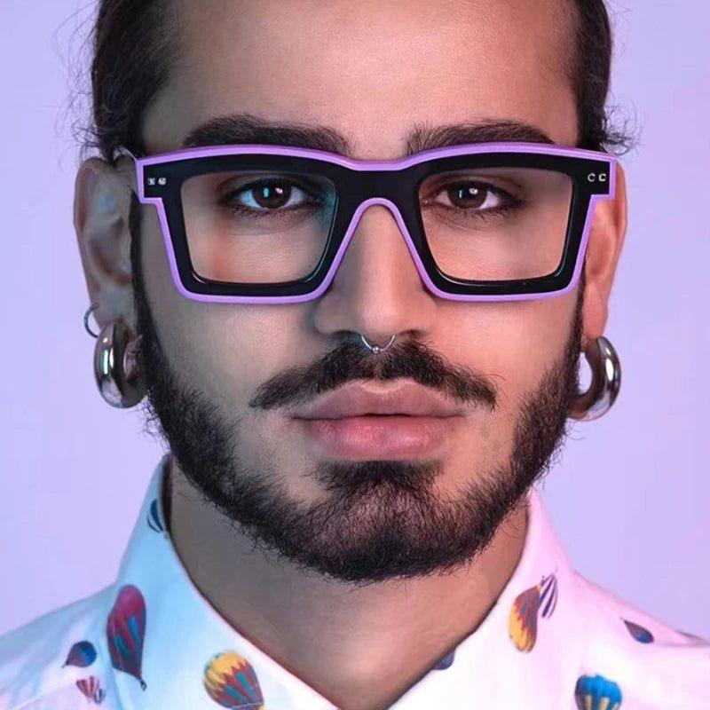 Trendy Square Candy-Colored Anti-Blue Light Glasses with Stylish Frames - Lucid Fantasy 