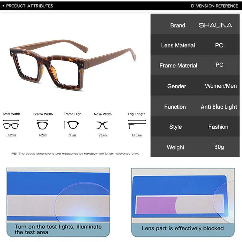 Trendy Square Candy-Colored Anti-Blue Light Glasses with Stylish Frames - Lucid Fantasy 