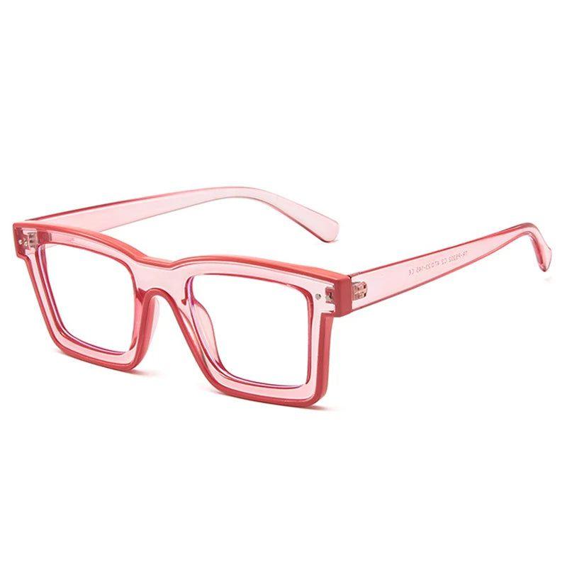 Trendy Square Candy-Colored Anti-Blue Light Glasses with Stylish Frames - Lucid Fantasy 