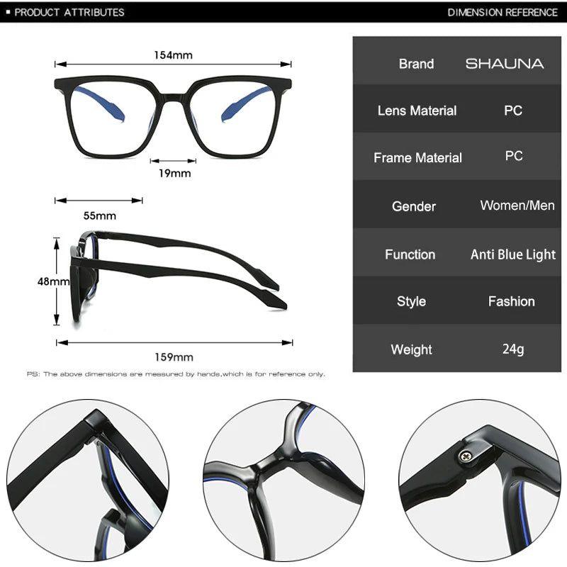 Trendy Square Clear Anti-Blue Light Optical Glasses Frame - Lucid Fantasy 