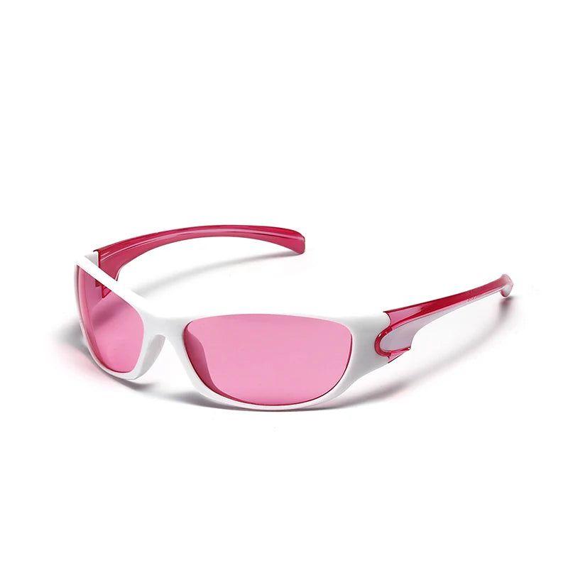 Trendy Y2K Oval Sports Sunglasses with UV400 Protection - Lucid Fantasy 