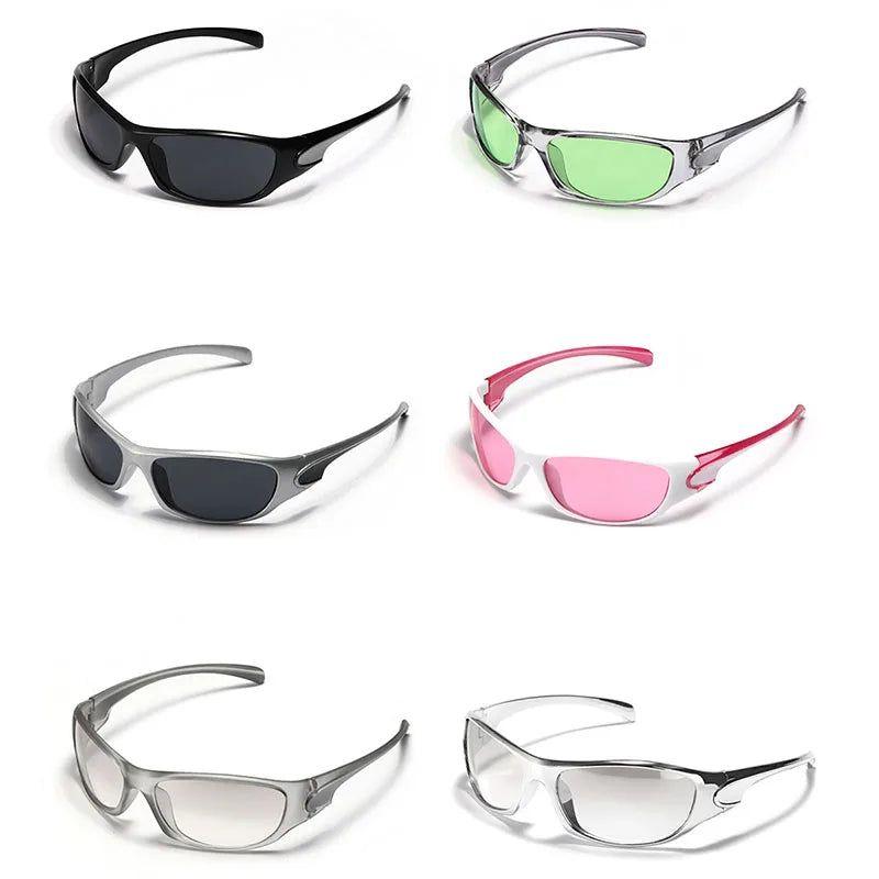 Trendy Y2K Oval Sports Sunglasses with UV400 Protection - Lucid Fantasy 