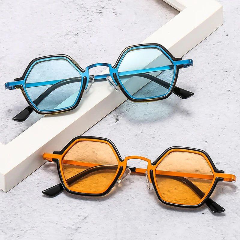 Urban Retro Polygon Square Sunglasses with UV400 Protection - Fashionable Eyewear for Trendsetters - Lucid Fantasy 