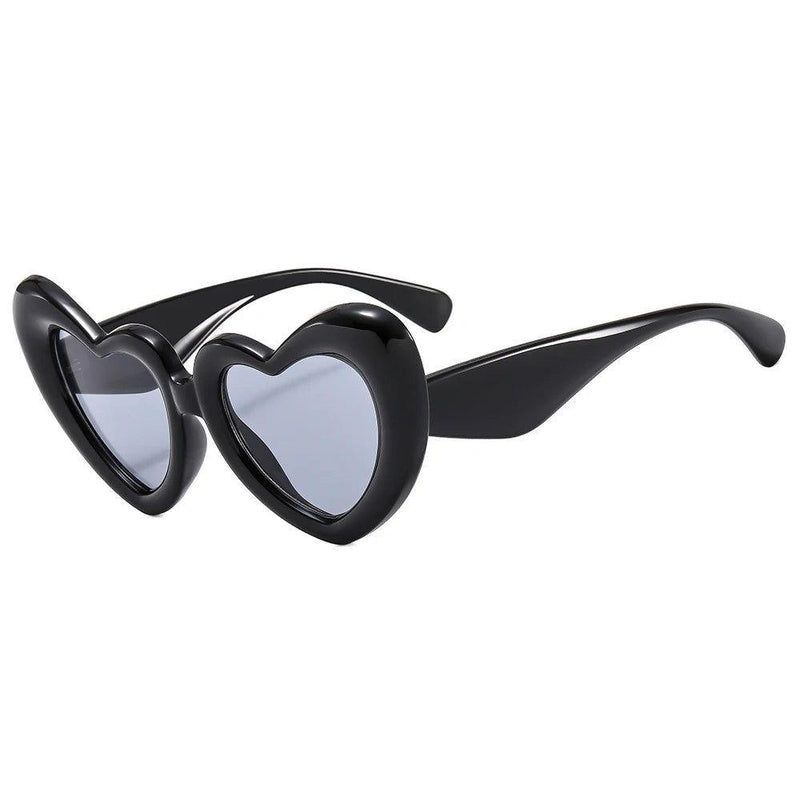 Vibrant Candy Pink Heart-Shaped Sunglasses - Trendy Y2K Retro Eyewear with UV400 Protection - Lucid Fantasy 