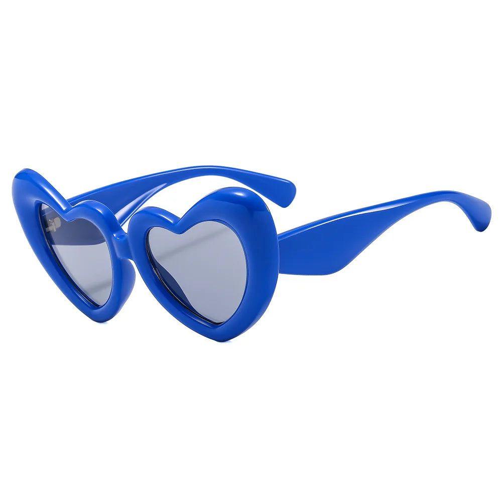 Vibrant Candy Pink Heart-Shaped Sunglasses - Trendy Y2K Retro Eyewear with UV400 Protection - Lucid Fantasy 