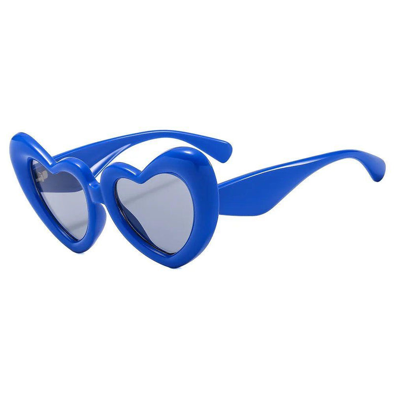 Vibrant Candy Pink Heart-Shaped Sunglasses - Trendy Y2K Retro Eyewear with UV400 Protection - Lucid Fantasy 