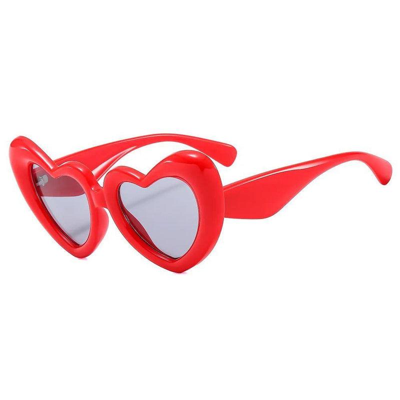 Vibrant Candy Pink Heart-Shaped Sunglasses - Trendy Y2K Retro Eyewear with UV400 Protection - Lucid Fantasy 