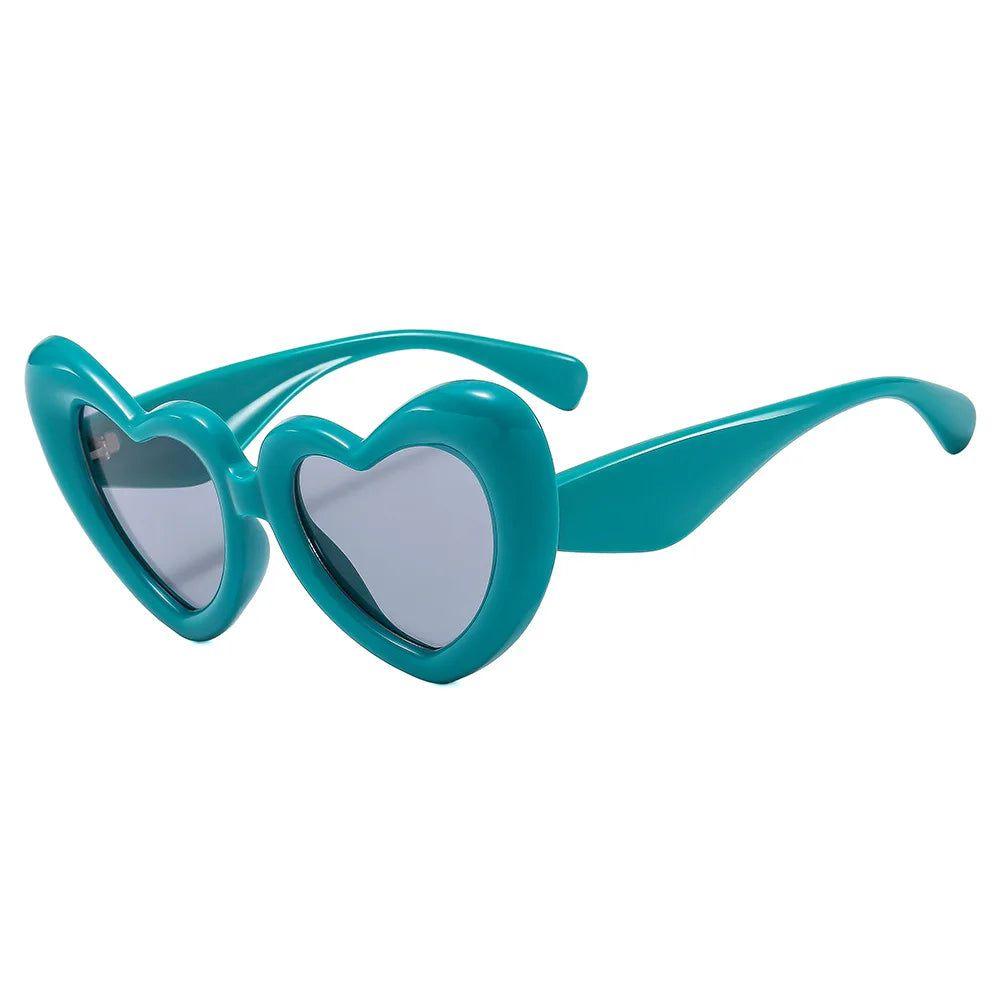 Vibrant Candy Pink Heart-Shaped Sunglasses - Trendy Y2K Retro Eyewear with UV400 Protection - Lucid Fantasy 